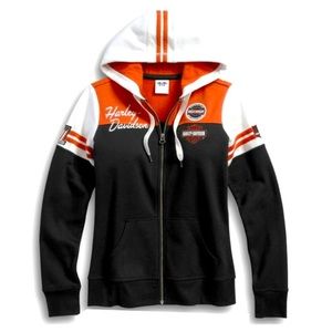 NEW - Women’s Harley Davidson color-block zip up hoodie (small)